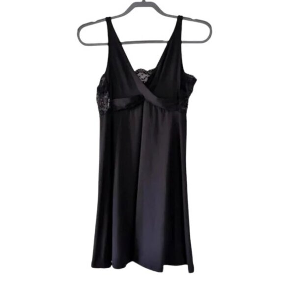 La Vie En Rose lace babydoll slip dress black women’s size L - Picture 2 of 3